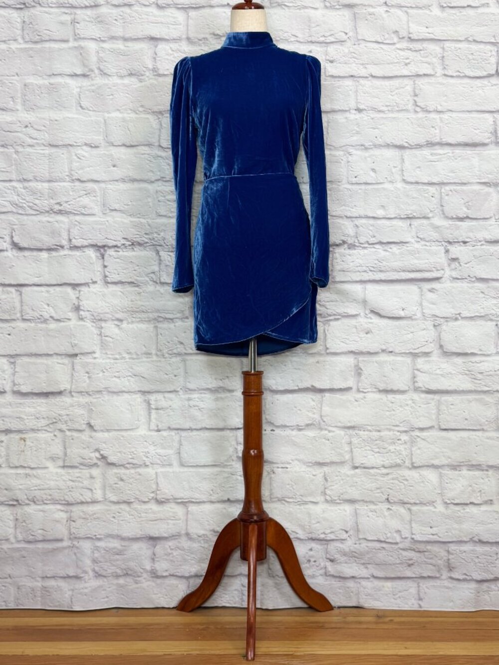 Reformation Burgundy Blue Velvet Mini Dress